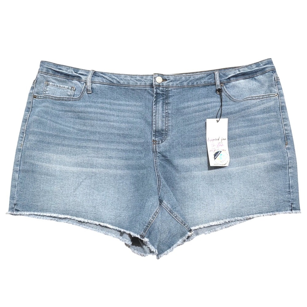 Vanilla Star 90s Denim Shorts Frayed Hem Women's 24W 24 3X Plus Size NWT Retro